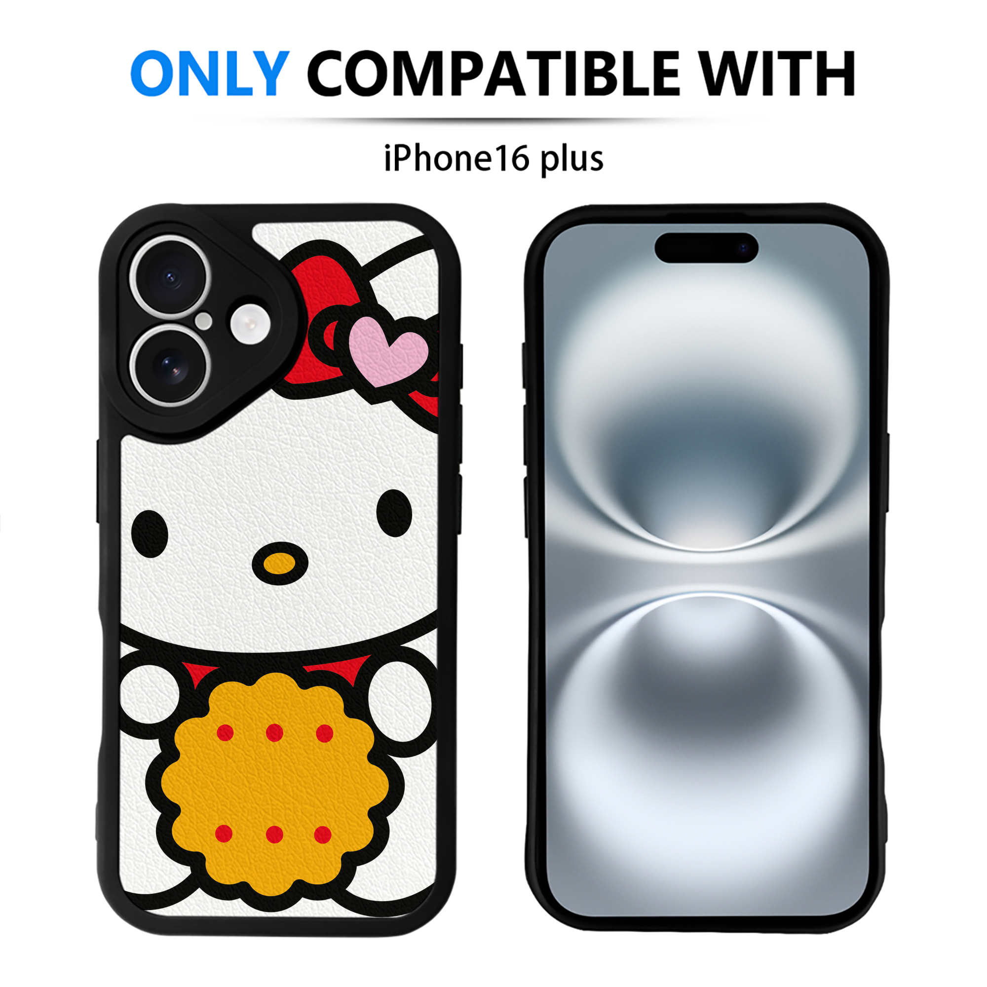 （画像用） Hello Kitty ハローキティ 【iPhone 16シリーズ対応】シリコンスマホケース（レザー調） 材質：シリコン